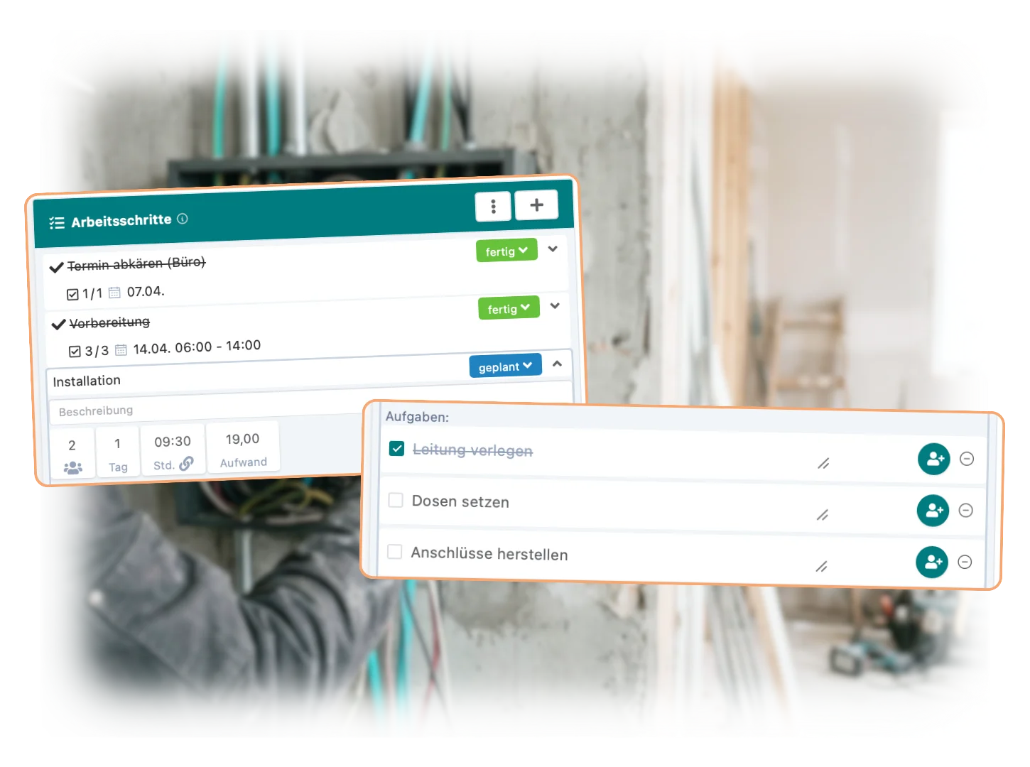 Artesa Handwerkersoftware für Elektriker