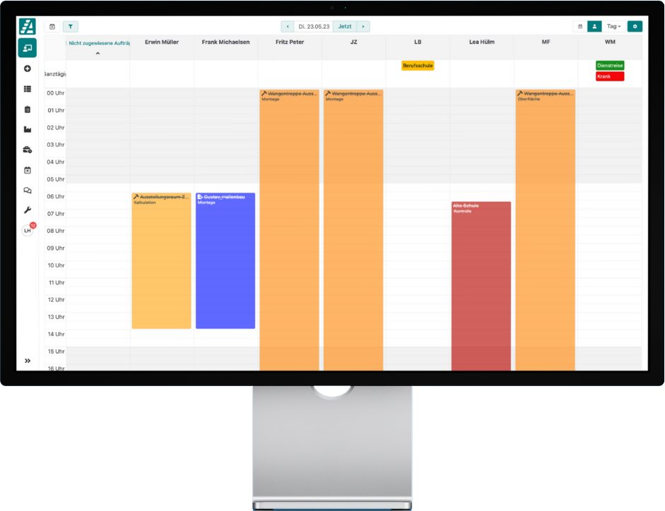 Stelle dir die Plantafel so ein, wie du sie brauchst. Mit unterschiedlichen Ansichten.
