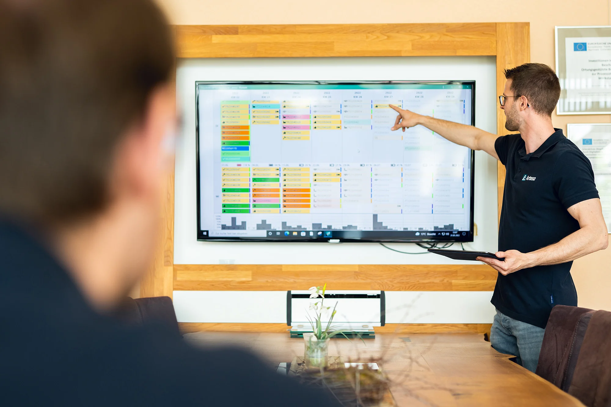 Plantafel bei Treppenbau Plath, digitale Einsatzplanung im Alltag